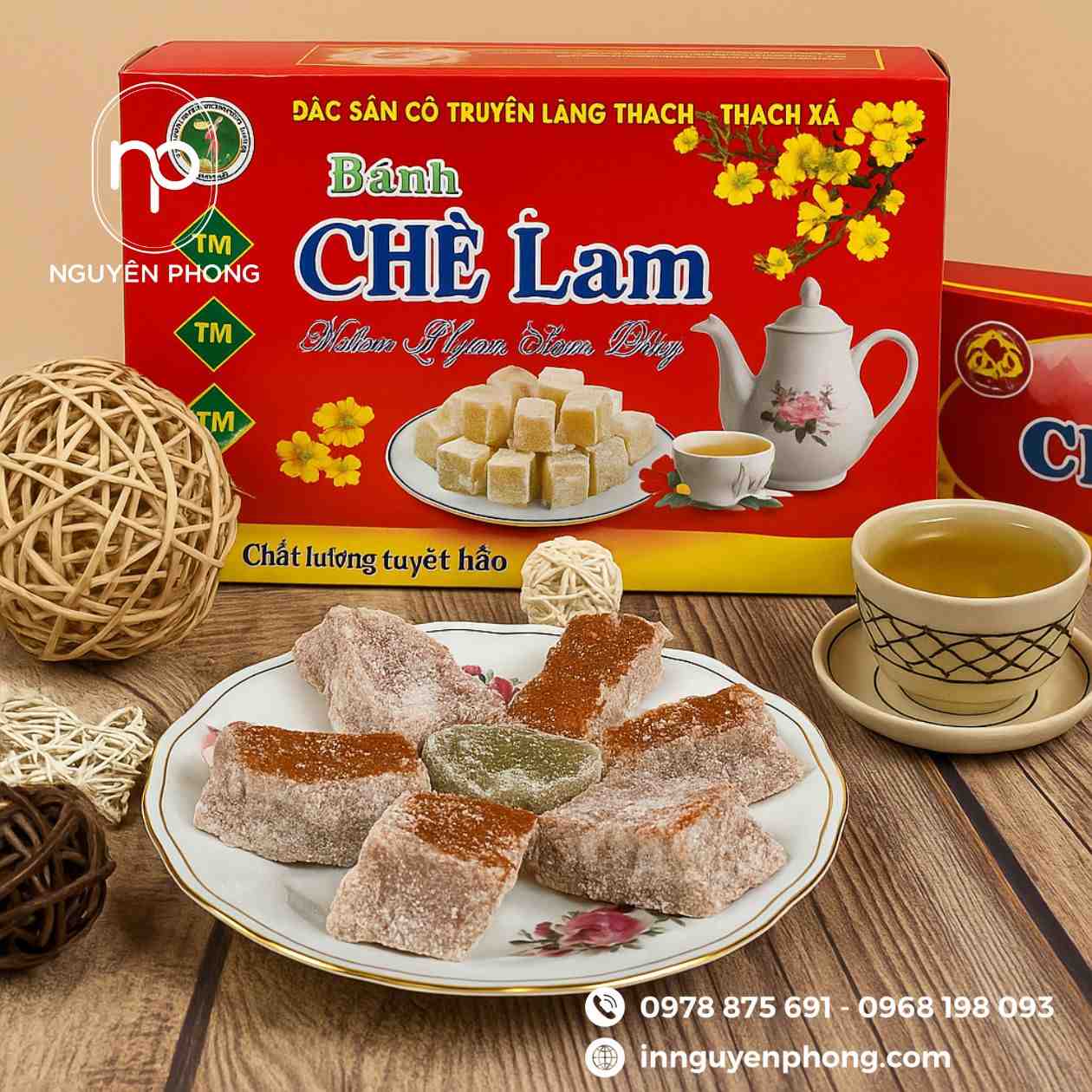 in hộp giấy dựng chè lam